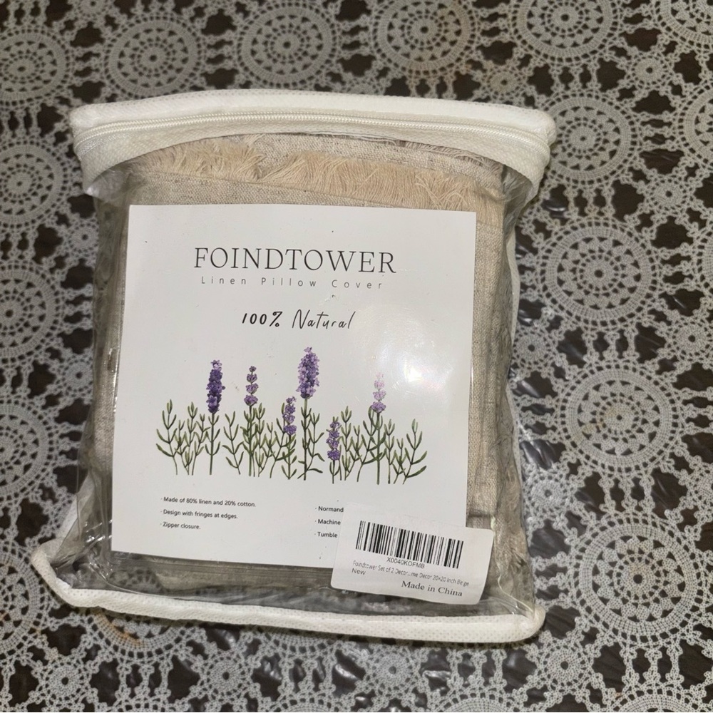 Foindtower Linen Pillow‎ Cover
